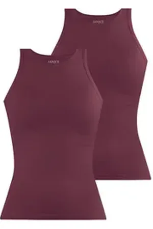 Janice Tanktop 2 x Damen Top hochgeschlossen Nauta Trägertop aus Baumwolle schwarz XL/XXL