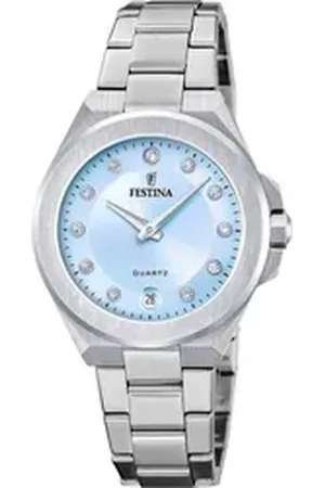 Festina Quarzuhr Mademoiselle F20700/3, Armbanduhr, Damenuhr, Edelstahlarmband, analog, Tag, Zirkonia (synth) silberfarben
