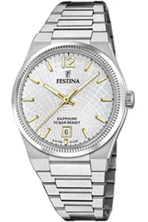 Festina Quarzuhr Rive Collection F20052/2, Armbanduhr, Damenuhr, Swiss Made, Edelstahlarmband, analog, Tag silberfarben