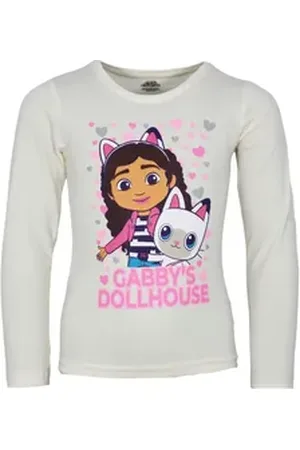 Gabbys Dollhouse Langarmshirt Gabbys Dollhouse Mädchen Kinder Langarm Shirt Gr. 104 bis 134, Baumwolle gelb 104