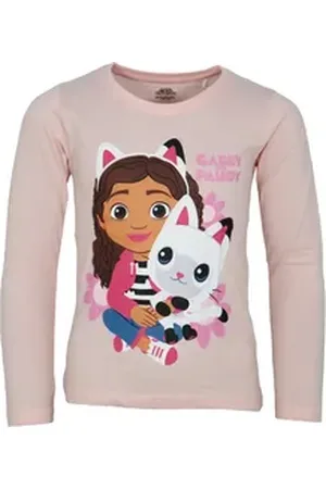 Gabbys Dollhouse Langarmshirt Gabbys Dollhouse Mädchen Kinder Langarmshirt Shirt Gr. 104 bis 134, Baumwolle rosa 104