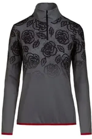Almgwand Rundhalspullover Funktionsshirt Damen - DENECKALM - anthrazit/schwarz schwarz S