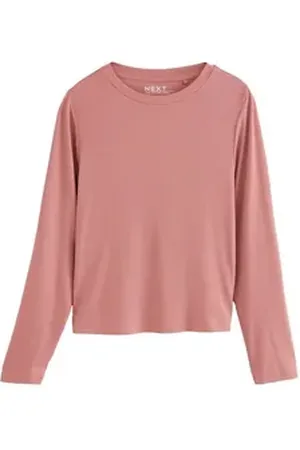 Next Langarmshirt Weiche, gerippte Langarmshirts mit Lyocell (1-tlg) rosa XL