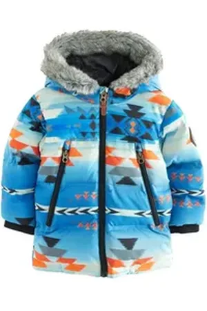 Next Steppjacke Wattierte Jacke mit Azteken-Print (1-St) blau 68-74 (6-9 Mon.)