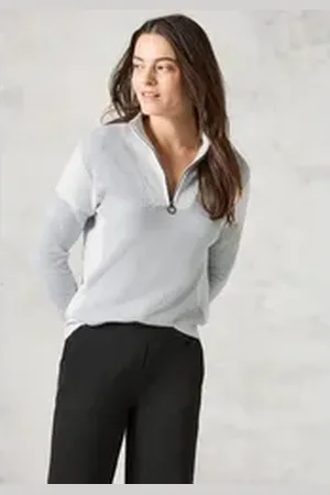CECIL Stehkragenpullover aus Baumwolle mit Stretchanteil grau M (40)