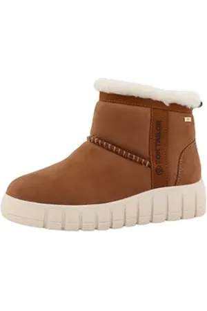 TOM TAILOR Winterboots, Keilabsatz, Kurz-Stiefelette mit wasserabweisender TEX-Ausstattung braun 37 EU