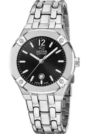 Jaguar Quarzuhr Diplomatic J1016/3, Armbanduhr, Damenuhr, Swiss Made, Edelstahlarmband, analog, Tag silberfarben