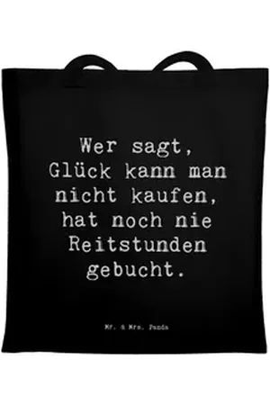 Mr. & Mrs. Panda Tragetasche Spruch Wer sagt, Glück kann man nicht kaufen, hat noch nie Reitstunde (1-tlg) schwarz