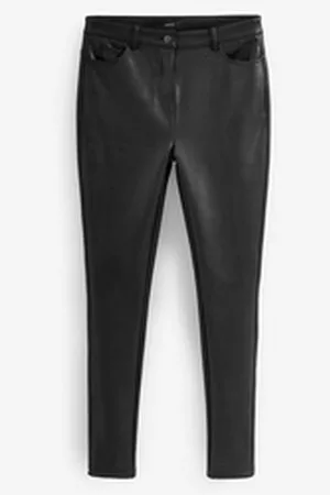 Next Lederimitathose Kunstleder-Leggings aus Polyurethan, Kurzgröße (1-tlg) schwarz 19 (GB: 10 Petite)