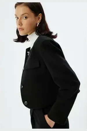 Koton Kurzjacke Regular Klassisch schwarz 36