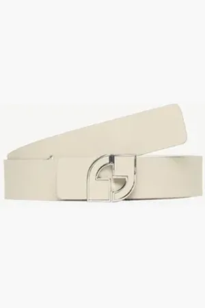 Comma, Comma Taillengürtel Wendegürtel mit lederbezogener Logoschließe beige S