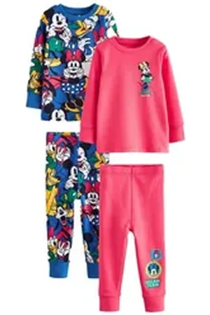 Next Pyjama 2er-Pack lizenzierte Schlafanzüge, Minnie Mouse (4 tlg) blau 86-92 (1,5-2 J.)