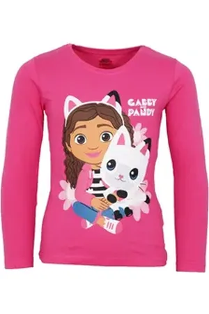 Gabbys Dollhouse Langarmshirt Gabbys Dollhouse Mädchen Kinder Langarmshirt Shirt Gr. 104 bis 134, Baumwolle rosa 104