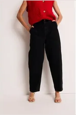 Next Tapered-fit-Jeans Jeans im Ballonschnitt – Kurzgröße (1-tlg) schwarz 20 (GB: 12 Petite)