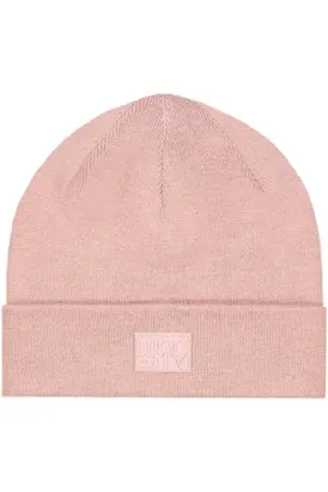 monari Strickmütze mit Logo-Patch rosa