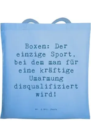Mr. & Mrs. Panda Tragetasche Spruch Boxen: Der einzige Sport, bei dem man für eine kräftige Umarmu (1-tlg) blau