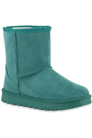 VAN HILL Damen Warm Gefütterte Winter Boots Stiefeletten Bequeme Schuhe 841490 Winterstiefelette Schuhe grün 39 EU