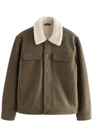 Next Blouson Truckerjacke mit Teddyfellkragen (1-St) braun XL