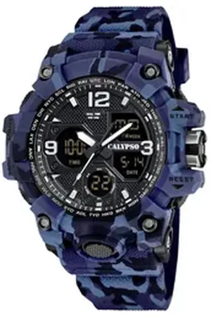 Calypso Quarzuhr Herrenuhr K5855-2 Blau Kunststoffband 56 mm