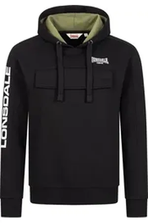Lonsdale London Rundhalspullover Rushen Kapuzensweatshirt normale Passform schwarz XL