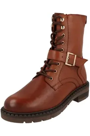 Marco Tozzi Damen Schuhe Leder Stiefel 2-25234-43 Schnürboots Reißverschluss braun 39 EU