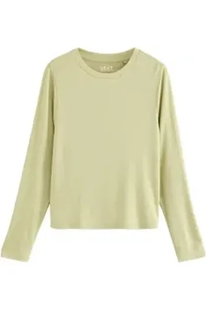 Next Langarmshirt Weiche, gerippte Langarmshirts mit Lyocell (1-tlg) grün L