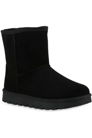VAN HILL Damen Warm Gefütterte Winter Boots Stiefeletten Bequeme Schuhe 841490 Winterstiefelette Schuhe schwarz 37 EU
