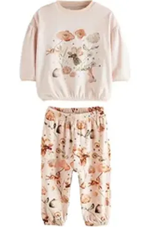 Next Pyjama Kuscheliger Fleece-Pyjama (2 tlg) beige 110-116 (5-6 J.)