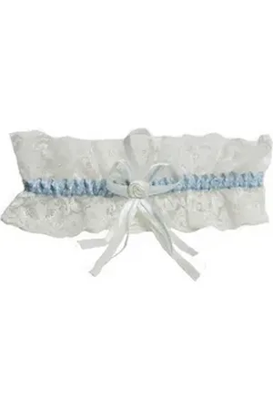 Miss Perfect Strumpfband, Wow 2 Go Strumpfband mit Schleife blau 6 cm Breite