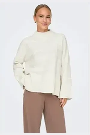 ONLY Stehkragenpullover ONLIMA (1-tlg) Plain/ohne Details weiß XL