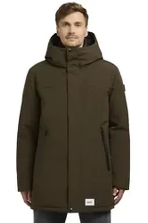 Khujo Kurzmantel Kann-YM Kurzer Herren Wintermantel mit Kapuze grün L (52)