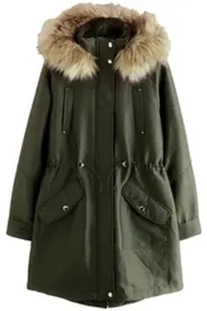 Next Parka Parka mit Kapuze und Kunstfellbesatz (1-St) grün 42