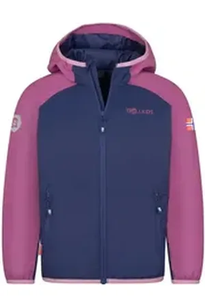 TROLLKIDS Outdoorjacke Halsafjord Ultraleicht blau|rosa 92