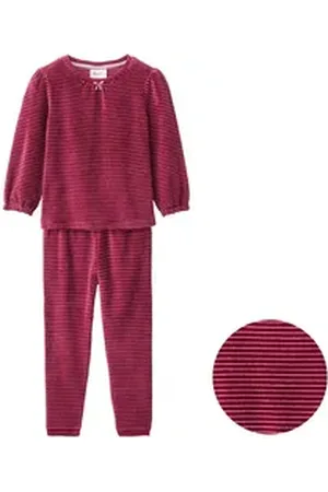 People Wear Organic Pyjama Nicki aus Bio-Baumwolle rot 110/116
