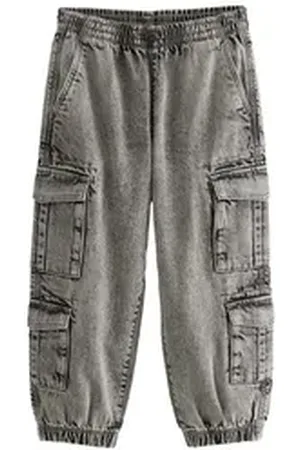Next Cargojeans Cargo-Jeans im Ballonschnitt mit Elastikbund (1-tlg) grau 122 (7 J.)