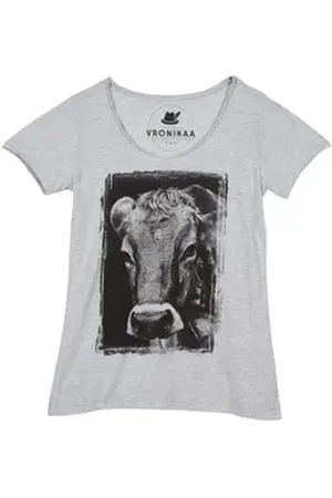 VRONIKAA Trachtenshirt Trachtenshirt Original Allgäuer Kuh Shirt Damen Kuh L