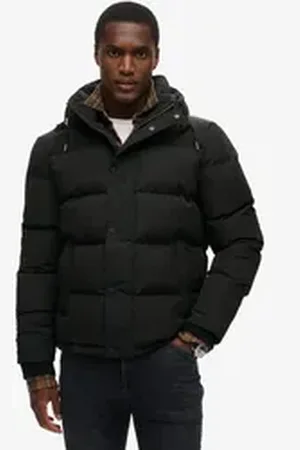 Superdry Steppjacke Everest Hooded Puffer Jacket schwarz M