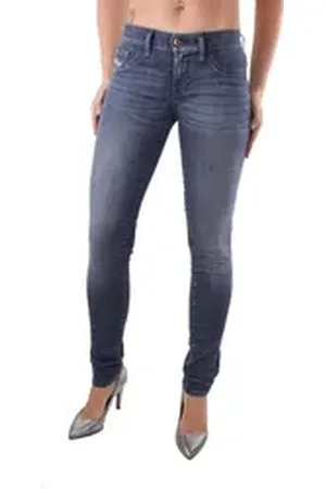 Diesel Jeansjeggings Livier RI806 Damen Jeans Hose Super Slim Jeggins blau