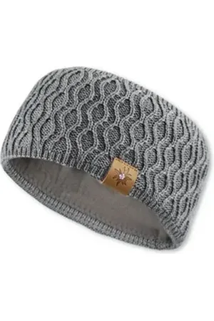 Bavarian Couture Strickmütze Stirnband Damen - GLITZER-EDELWEIß - dunkelgrau, mittelgrau grau