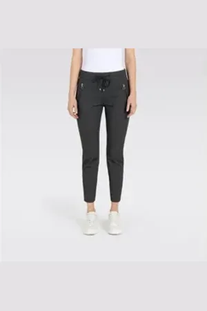 Mac Jogg Pants Schmale Jogging Pants aus leichtem Jersey in S (1-tlg) Tunnelzugbändchen 34 (XXS)