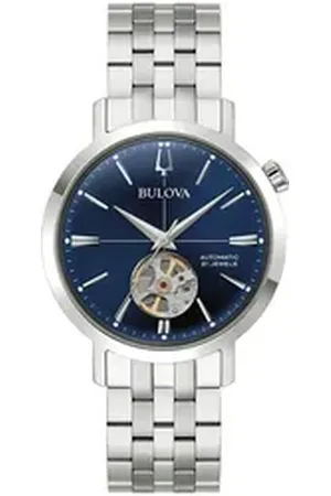 BULOVA Automatikuhr 96A320, Armbanduhr, Herrenuhr, Mechanische Uhr, Edelstahlarmband, analog silberfarben