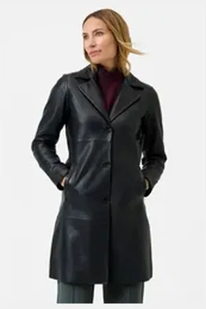 RICANO Ledermantel Marzia Schicker Mantel aus Nappa Leder schwarz XL