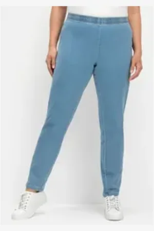 Sheego Jeansjeggings Große Größen mit Stretchbund, in schmaler Beinform blau 44