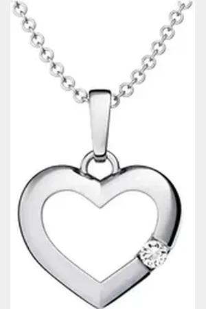 Amoonic Herzkette Halskette Damen Silber 925 Kette mit Herzanhänger und Zirkoniastein (inkl. Schmucketui), Echte Herz Silberkette Gold Rosegold vergoldet Geschenk Freundin silberfarben