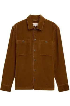 TOM TAILOR Denim Langarmhemd Relaxed Cord Overshirt - Relaxed Fit braun S