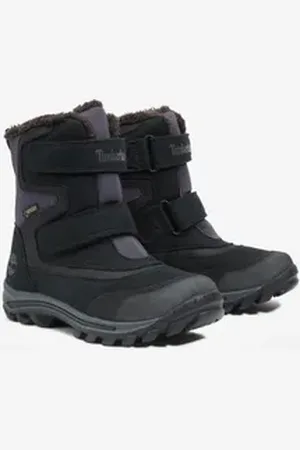 Timberland CHILLBERGMID HOOK & LOOP GTX SNOW BOOT Winterboots Snowboots, Winterstiefel, Winterschuhe, gefüttert, wasserdicht schwarz 35 EU