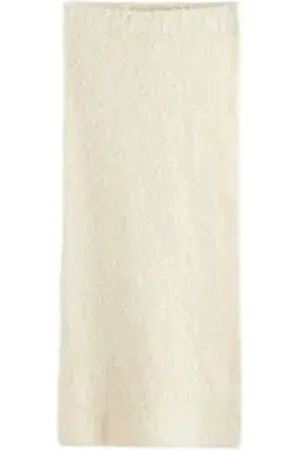 Next Midirock Gerader gestrickter Midirock mit Bouclé (1-tlg) beige S