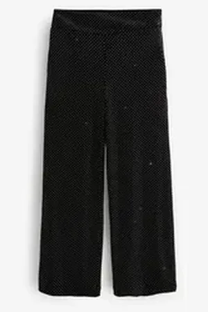 Next Samthose Anzughose mit weitem Bein und Samt, Kurzgröße (1-tlg) schwarz 20