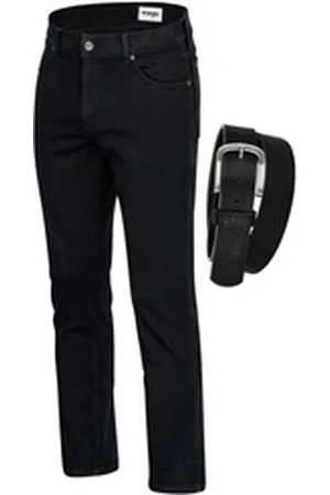 Wrangler Straight-Jeans Texas Authentic Straight Herrenstrechjeans mit Gürtel schwarz W30