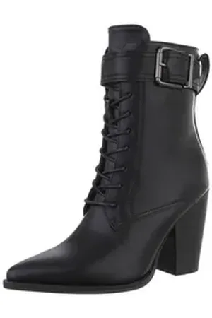 Ital-Design Damen Schnürschuhe Elegant Schnürstiefelette (87740236) Blockabsatz Stiefeletten in Schwarz schwarz 38 EU
